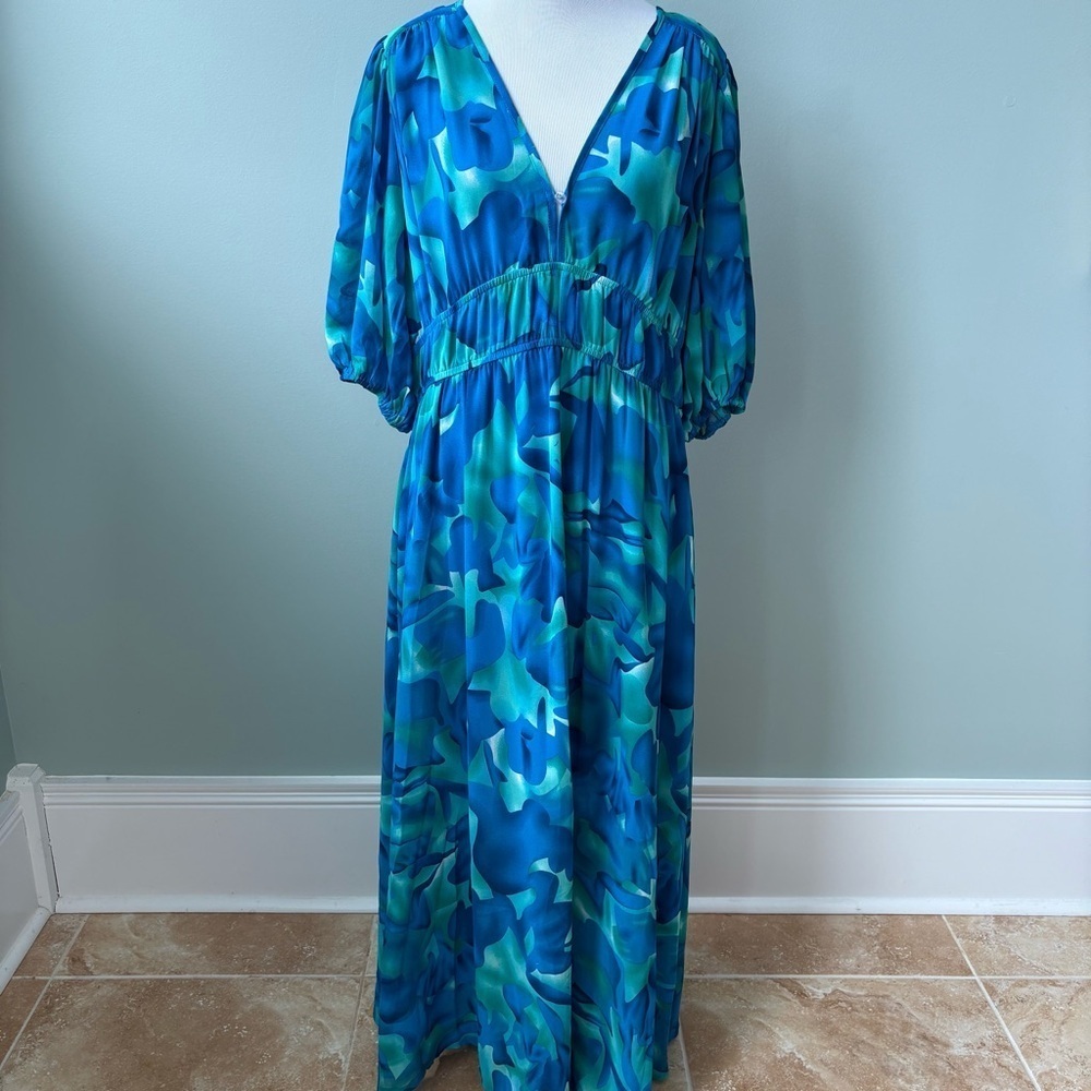 Elings Boho Flowy Watercolor Artsy Maxi Dress Wmn’s Sz XL